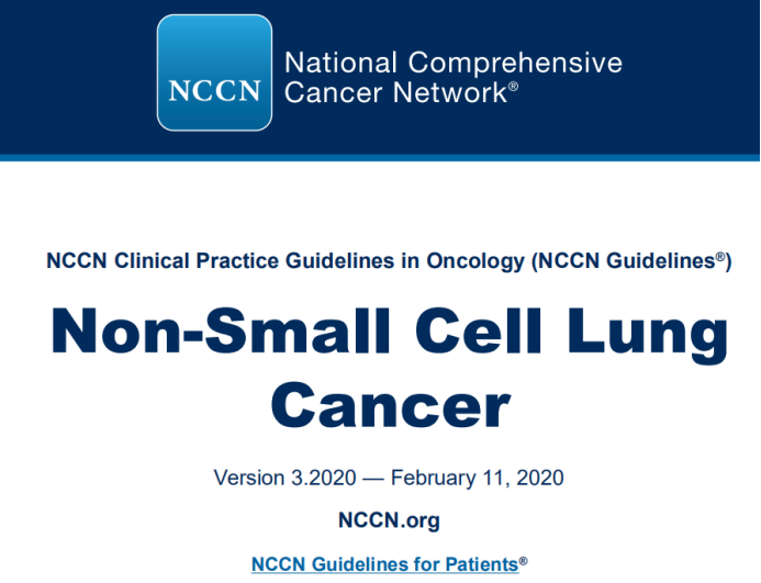 2020年非小细胞肺癌NCCN指南更新，双免疫、EGFR双靶方案首次写进指南！