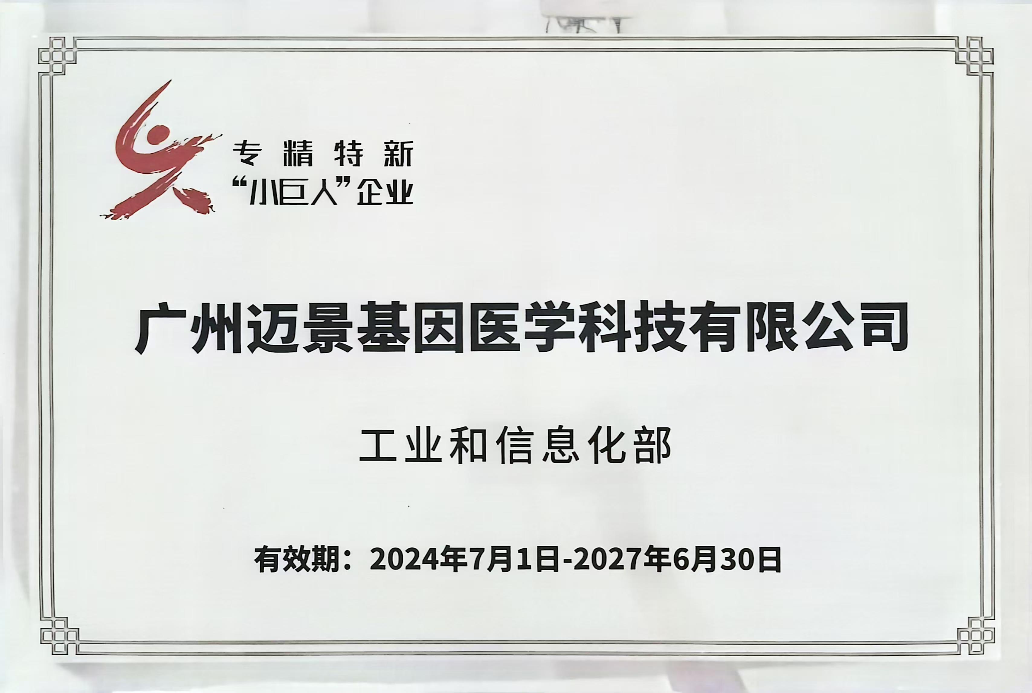 国家专精特新“小巨人”企业
